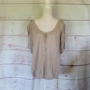 MaxMara Weekend Linen Canott Metalic Top Size L